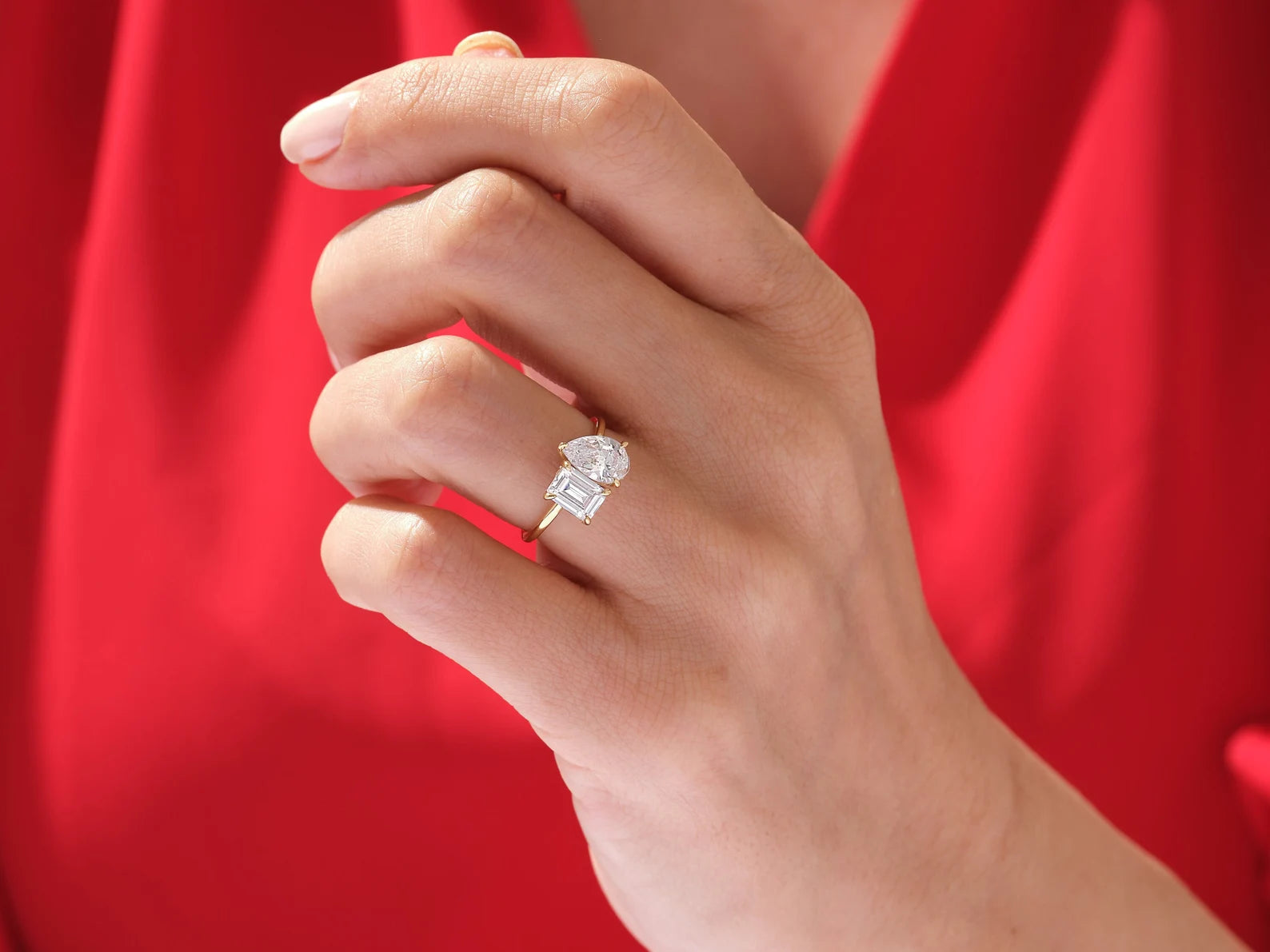 Toi et Moi Emerald & Pear Ring