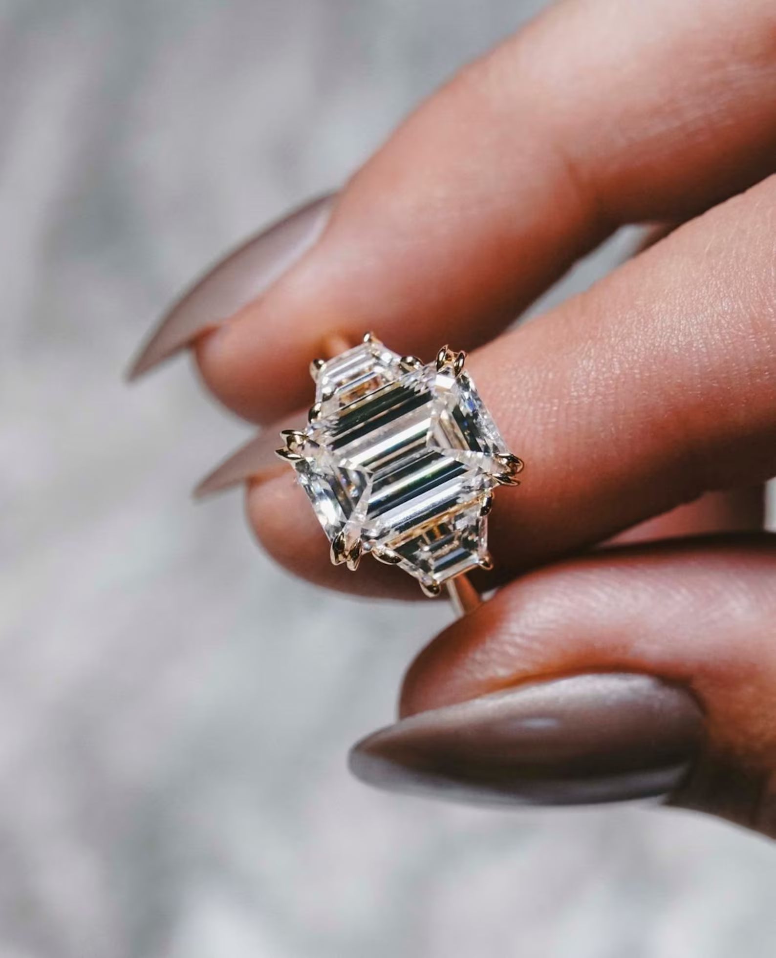 Three Stone Emerald Ring