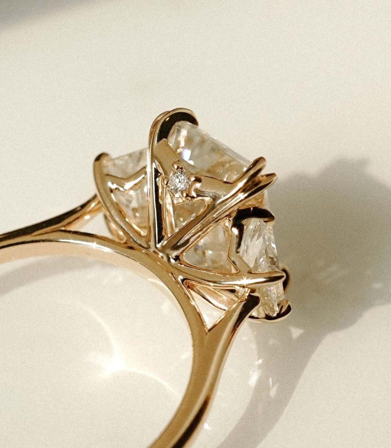 Three Stone Emerald Ring